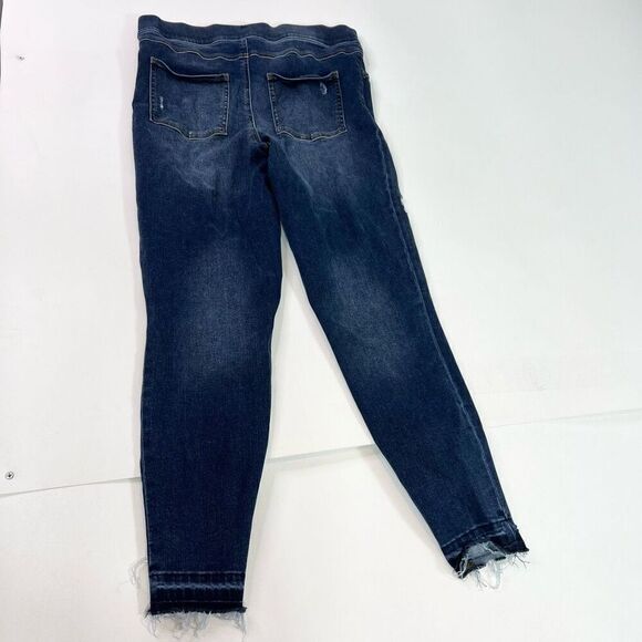 Spanx by Sara Blakely Jeans Womens Large Blue Dark-Wash Mid-Rise Skinny Fit - Picture 8 of 12